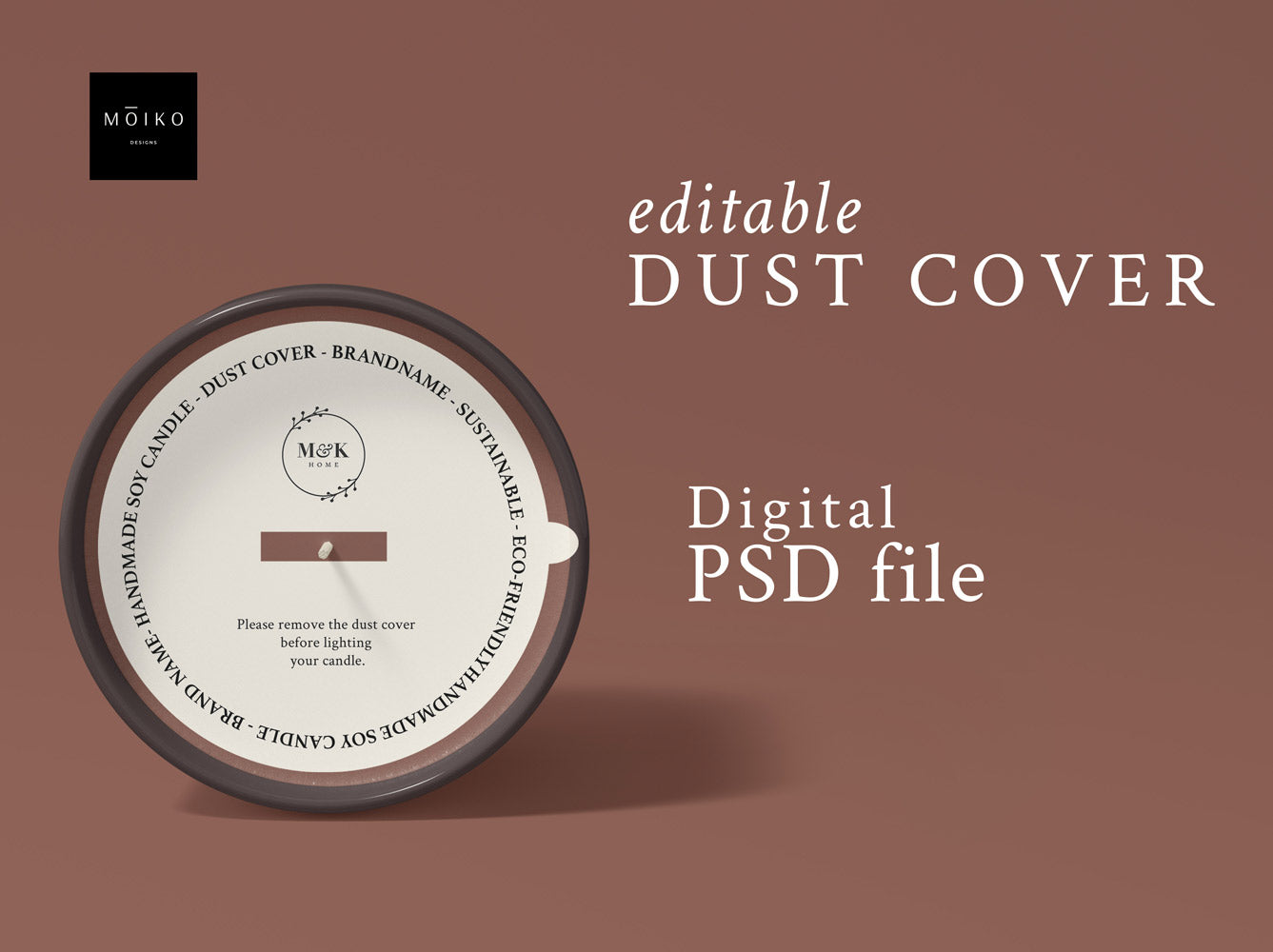PSD File - Candle Dust Cover - Candle Making tools