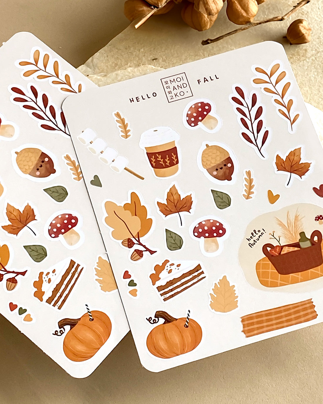 Hello Autumn Planner Stickers, Cozy Stickers, Aesthetic Stickers