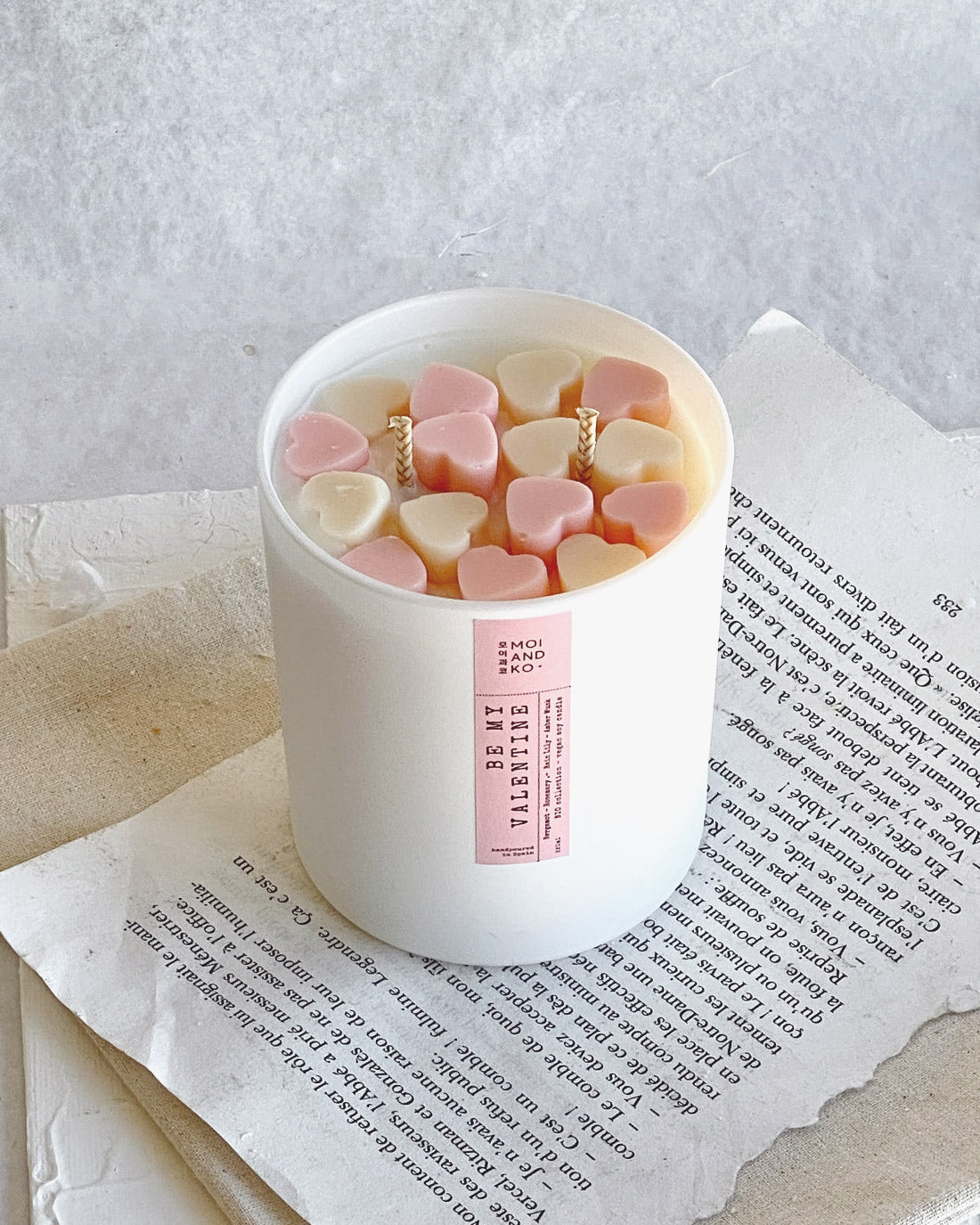 Valentine's day, Heart shaped Cube candle, Pillar candle, Soy candle