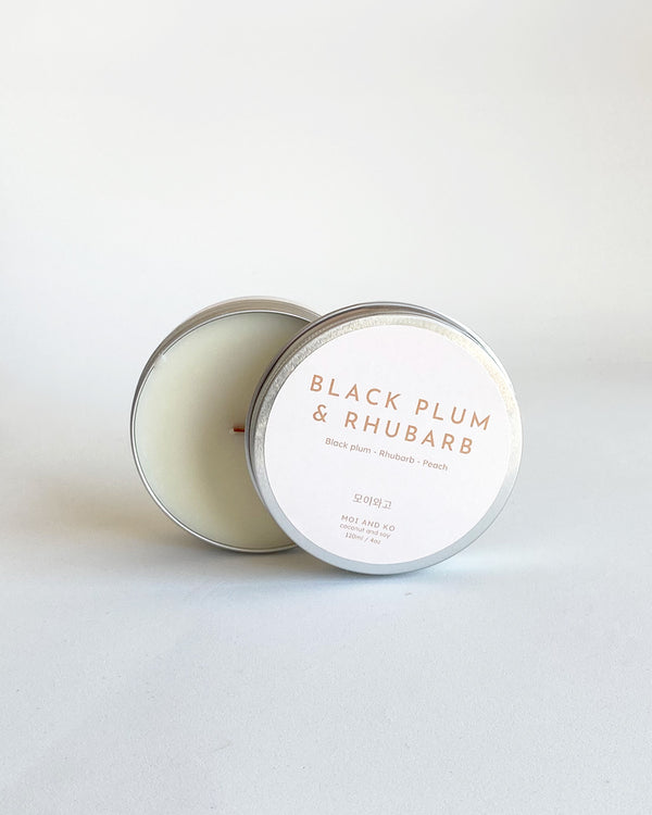 Black Plum and Rhubarb - 120ml Candle Tin